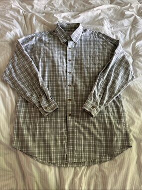 Brooks Brothers - Gray and Light Blue Plaid Button-Down Shirt - XL